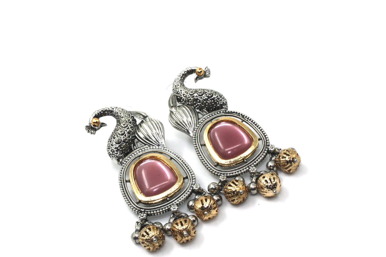 ARTIFICIAL STONE  STUDDED & BEADED  CONTEMPORARY DROP  EARINGS